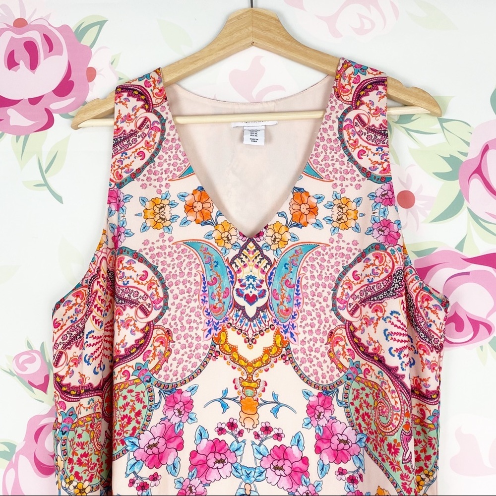 Tabitha Webb Floral Print Paisley Boho Top XL - Picture 2 of 6